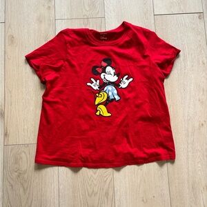 Disney Red T-Shirt with Mickey Mouse Graphic
